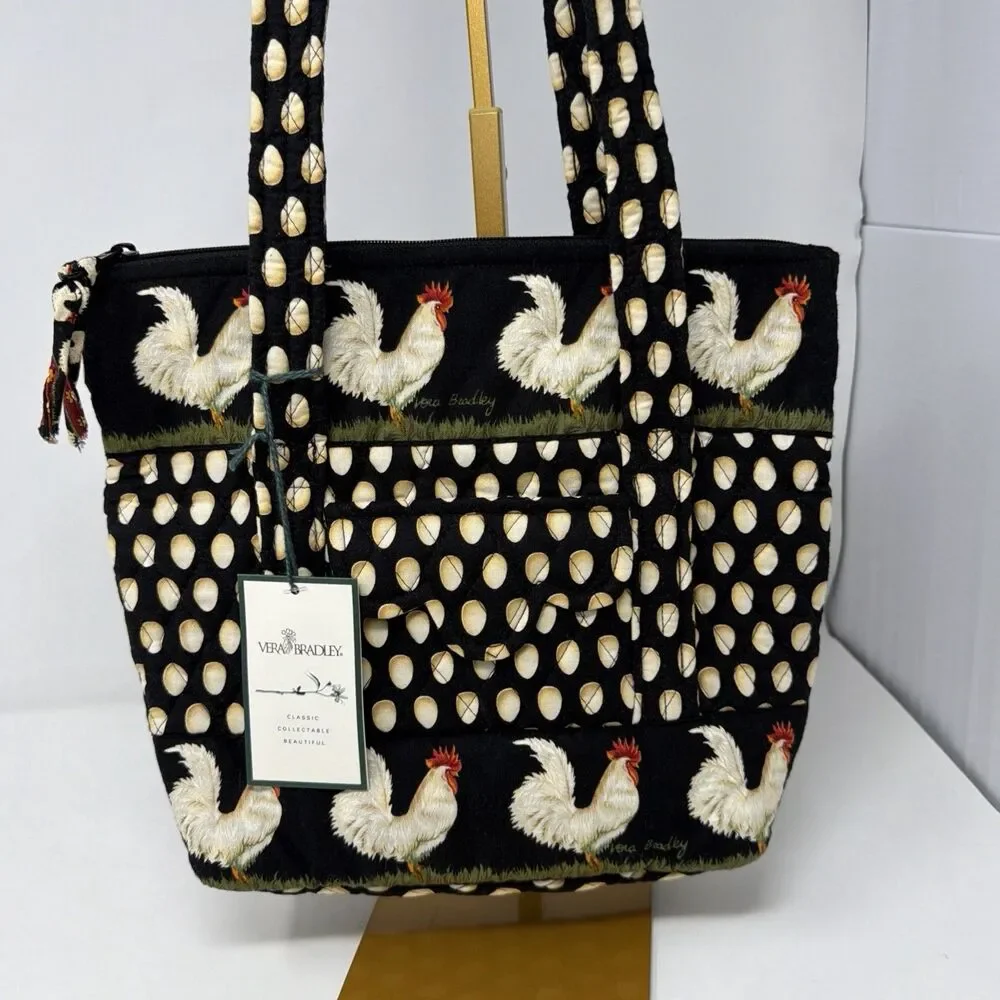 Vintage 1998 Vera Bradley Chanticleer Petite Villager NWT + Glasses Case